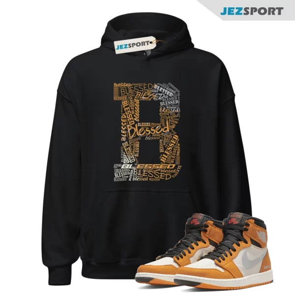 Black Blessed Hoodie For Jordan 11 Low High Light Curry Grey Element Gore, Matching Sneaker Hoodie