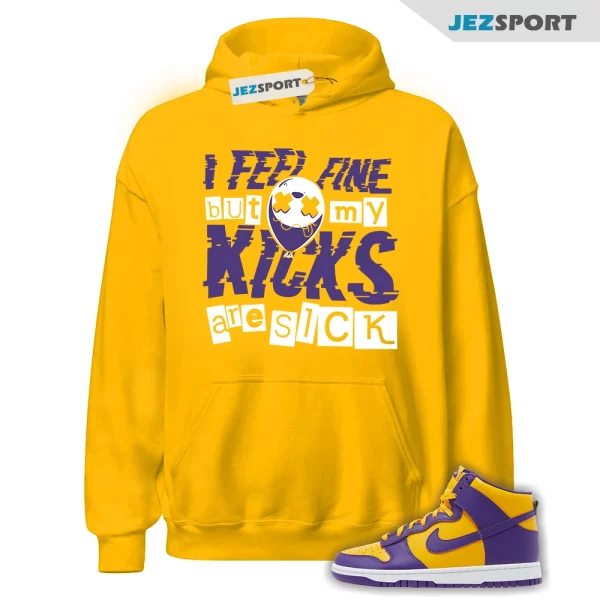 SICK Hoodie for Dunk High Purple Yellow Court Gold Home Team Away 95 Lebron 1, Matching Sneaker Hoodie