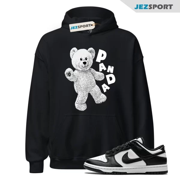 Hello Bear Unisex Hoodie, Sneaker Hoodie To Match Dunks Panda Black White, DD1391-100 Matching Sneaker Hoodie