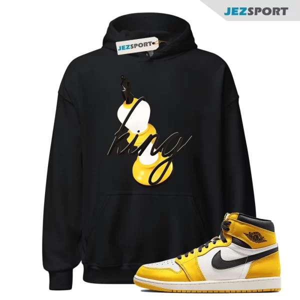 3D King Casual Sneaker Hoodie To Match 1s Yellow Ochre Streetwear, Matching Sneaker Hoodie