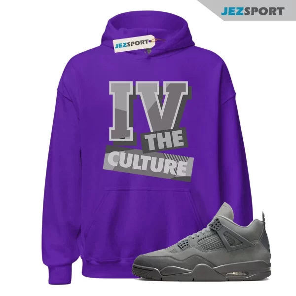 Sneaker Culture Hoodie Purple to Match Jordan 4 Retro SE Wet Cement FQ7928-001, Matching Sneaker Hoodie