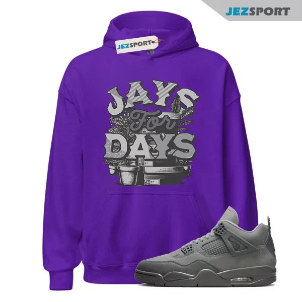 Stacked Hoodie Purple to Match Jordan 4 Retro SE Wet Cement FQ7928-001, Matching Sneaker Hoodie