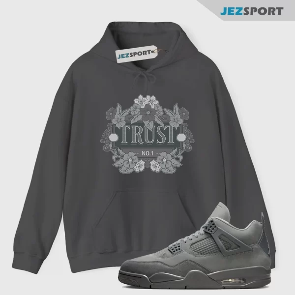 Trust Sneaker Hoodie Grey to Match Jordan 4 Retro SE Wet Cement FQ7928-001, Matching Sneaker Hoodie