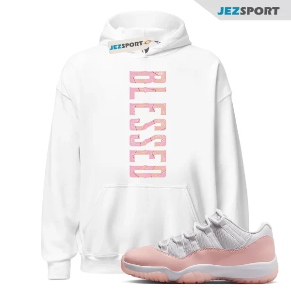 Jordan 11 Low Legend Pink Hoodie Blessed Graphic, Matching Sneaker Hoodie, AH7860 160