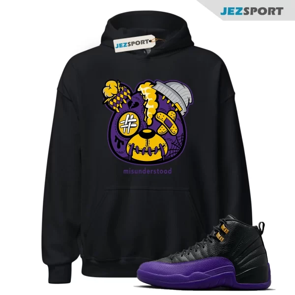 Jordan 12 Field Purple Hoodie Teddy Bear Graphic, CT8013-057 Matching Sneaker Hoodie