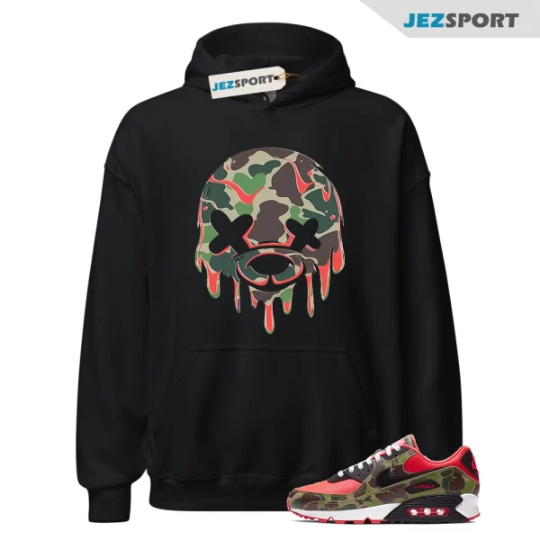 Air Max 90 Reverse Duck Camo Hoodie Drippy Bear Graphic Tee, Matching Sneaker Hoodie