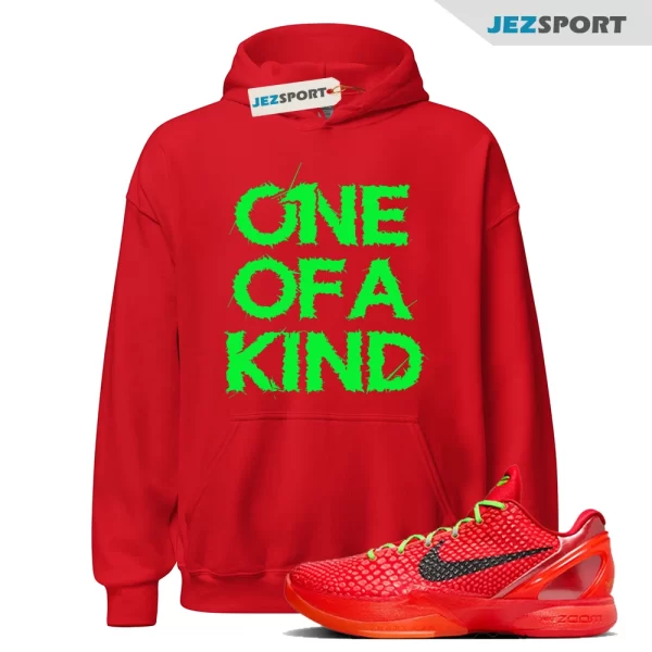 1OAK Hoodie to Match 6 Christmas Bright Crimson Red Electric Green Neon Reverse, Matching Sneaker Hoodie