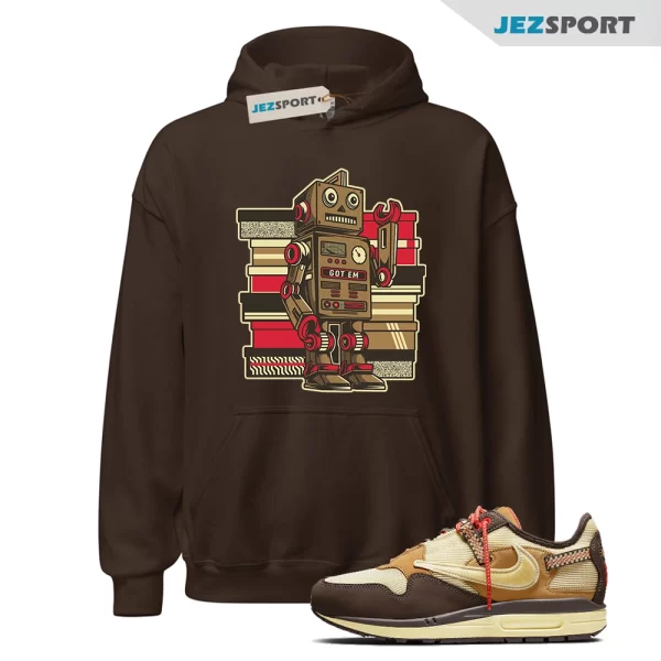 Sneaker Bot Hoodie to Match Air Max 1 Travis Baroque Brown, DO9392-200 Matching Sneaker Hoodie