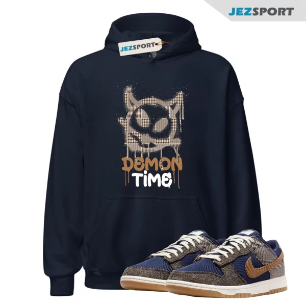 DTIME Hoodie for Dunk Low Tweed Corduroy Midnight Navy Ale Baroque Brown Tartan, FQ8746-410 Matching Sneaker Hoodie