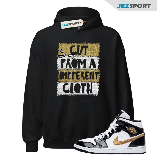 CUT Hoodie for 1 Mid Patent Black White Metallic Gold NRG Top 3 Dunk High, Matching Sneaker Hoodie