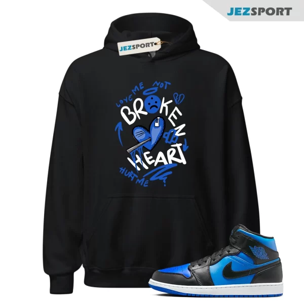 1 Mid Varsity Royal Hoodie to Match Racer Game Blue Hyper Cobalt Dunk BROKEN, Matching Sneaker Hoodie