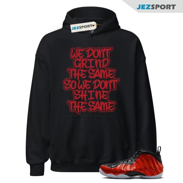 GRIND Hoodie to Match Air Foamposite One Metallic Red 2023 Varsity Foams, DZ2545-600 Matching Sneaker Hoodie