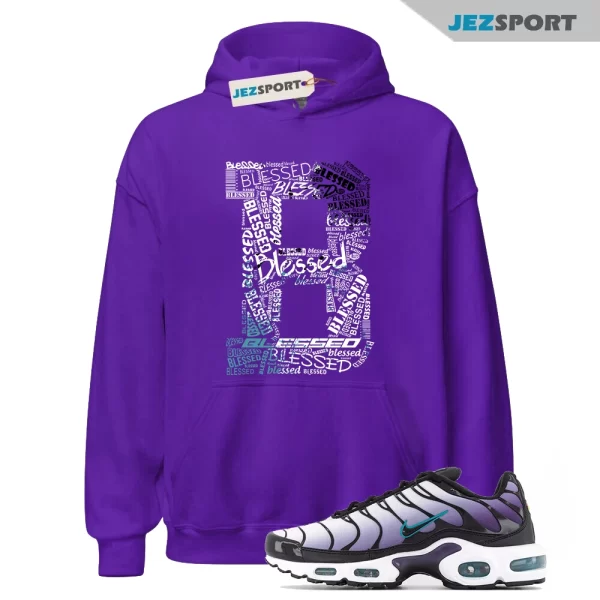 BLESS Hoodie to for Air Max Plus Black Grape Fierce Purple Aurora Green Vapormax, FQ2415-500 Matching Sneaker Hoodie