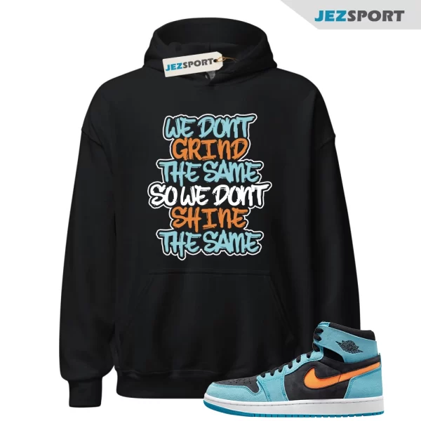 GRIND Hoodie to Match 1 Zoom CMFT 2 Bleached Aqua Bright Citrus Jordan Black, Matching Sneaker Hoodie