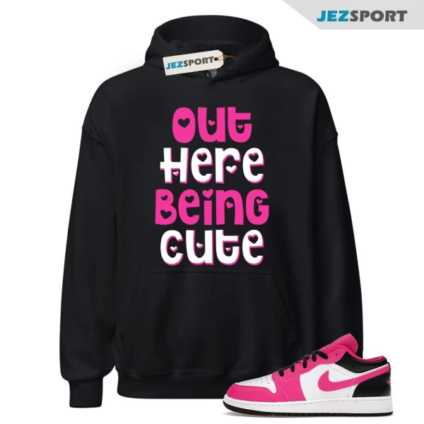 CUTE Hoodie to Match Jordan 1 Low GS Fierce Pink Triple Prime Dunk Mid Black, DZ6958-160 Matching Sneaker Hoodie