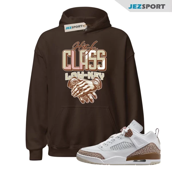 Low Key Hoodie Brown to Match Jordan Spizike Low Archaeo Brown FQ1759-101, Matching Sneaker Hoodie