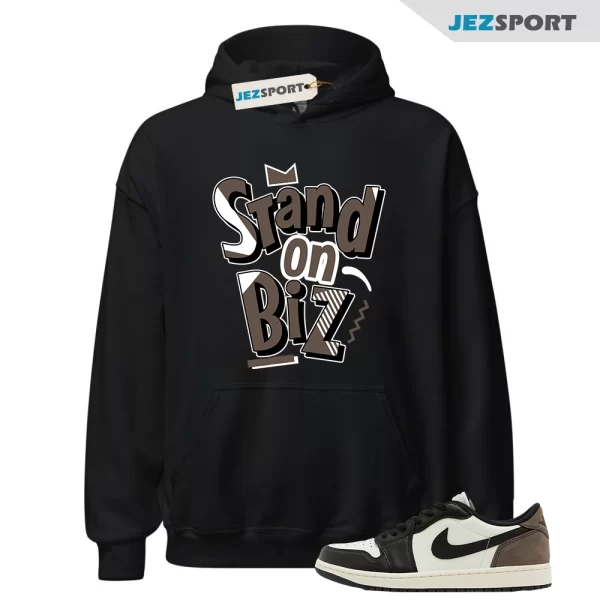 Biz Sneaker Hoodie Black to Match Jordan 1 Low Mocha CZ0790-102, Matching Sneaker Hoodie