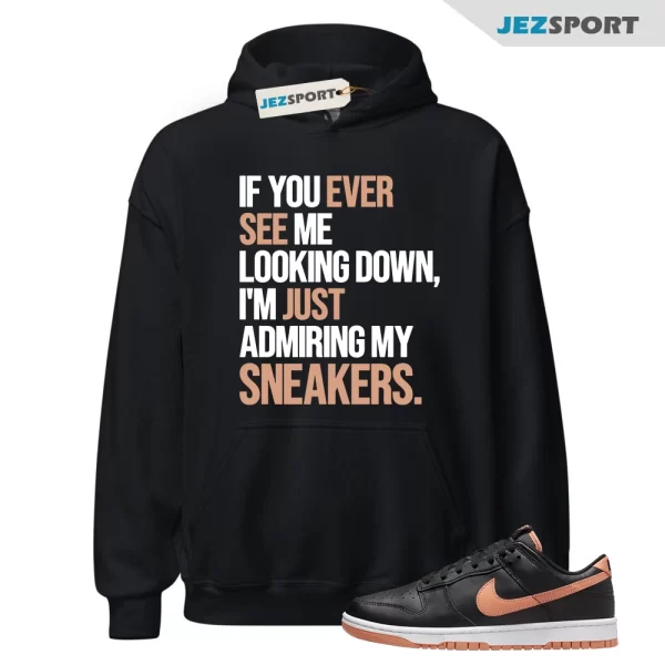 Admiring My Sneakers Hoodie, Retro Dunk Low Amber Brown Sneaker Match Tee, DV0831-004 Matching Sneaker Hoodie