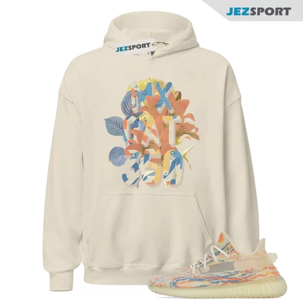 350 Floral Pattern Sneaker Hoodie to Match Yeezy Boost 350 v2 MX Oat, Matching Sneaker Hoodie