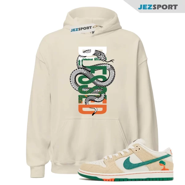 SNAKEB Hoodie to match Jarritos X N SB Dunk Low Phantom Safety Orange Malachite, FD0860-001 Matching Sneaker Hoodie