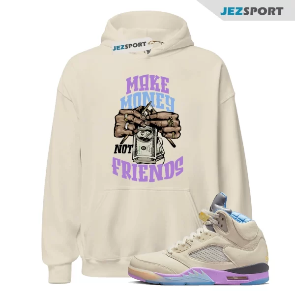 MM Hoodie to match Jordan 5 Retro DJ Khaled Sail Washed Yellow Violet Star, DV4982-175 Matching Sneaker Hoodie