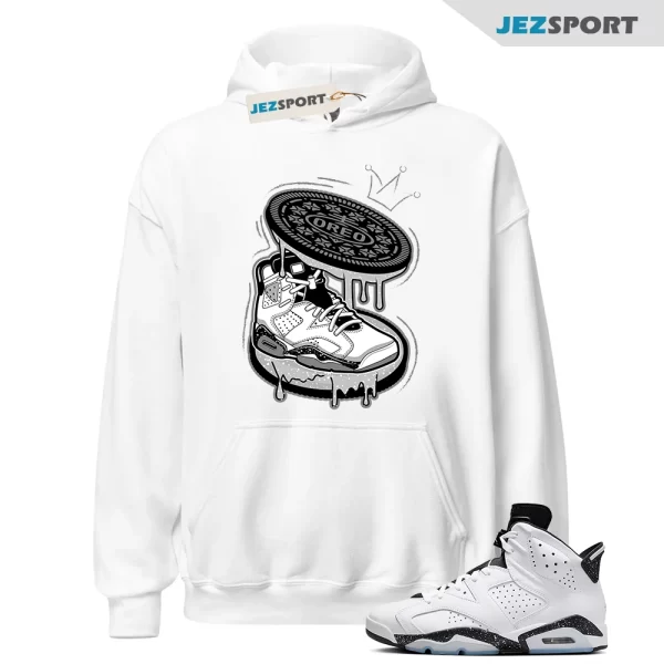 Hoodie To Match Jordan 6 Retro Reverse Oreo-Cookies Gray White Tees, CT8529-112 Matching Sneaker Hoodie