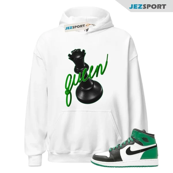 3D Queen Lucky Green Hoodie Sneaker Matching Hoodie To Match 1s Celtics, Matching Sneaker Hoodie