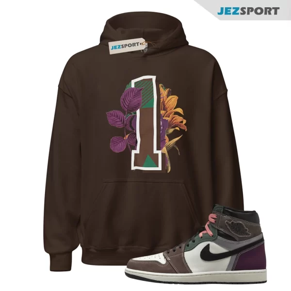 Floral 1 Sneaker Hoodie to Match Jordan 1 Retro High OG Hand Crafted, DH3097-001 Matching Sneaker Hoodie