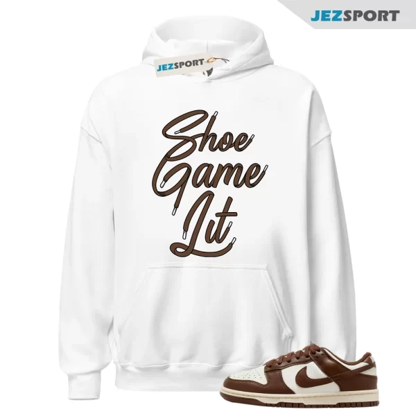 Shoe Game Lit Shoe Lace Sneaker Hoodie To Match Dunks Cacao Wow, Matching Sneaker Hoodie