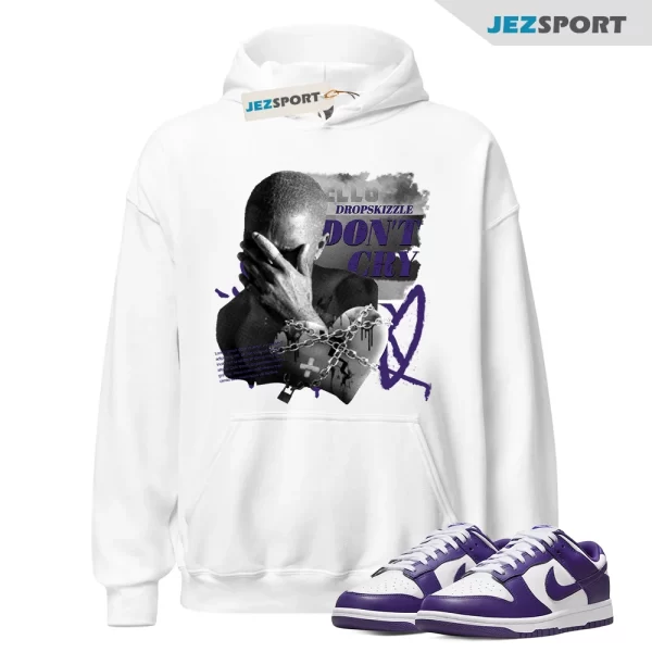 Hoodie to Match Dunk Low Championship Court Purple, Don’t Cry Grunge Matching Sneaker Hoodie