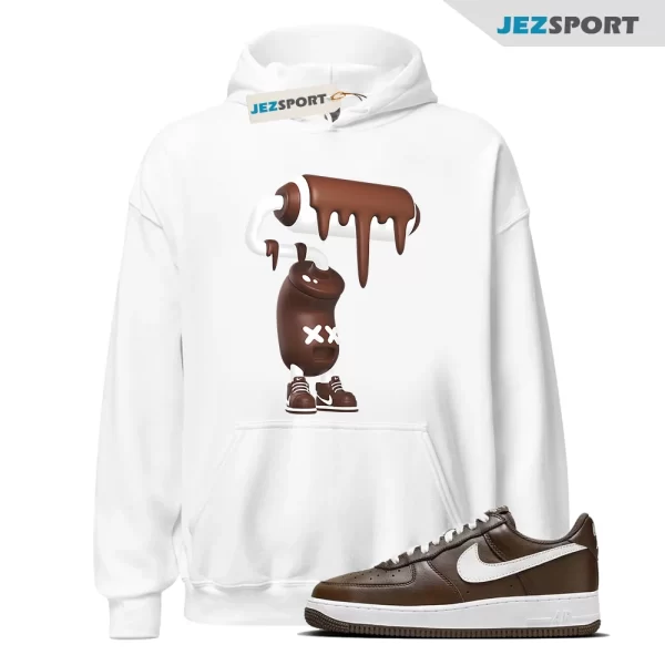 3D Paint Roller Sneaker Tee, Casual Unisex Cotton Sneaker Hoodie To Match Air Force 1 Chocolate, Matching Sneaker Hoodie