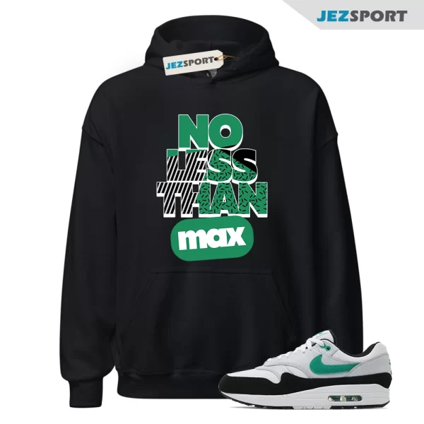 No Less Hoodie Black to Match Air Max 1 Stadium Green, FN6952-100 Matching Sneaker Hoodie