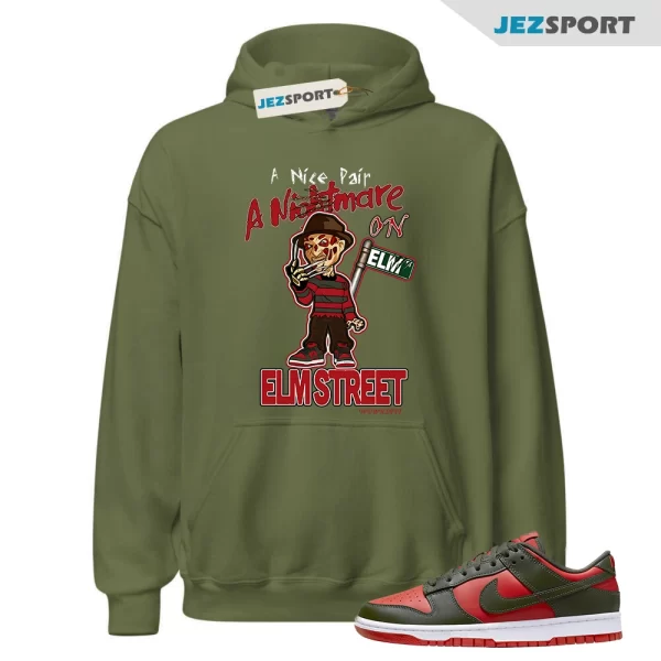 We Will Fit Hoodie To Match The Dunk Mystic Red Freddy Krueger Dunks, Matching Sneaker Hoodie