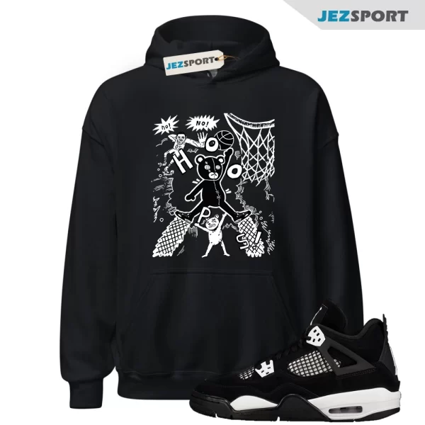 Stop The Bear Sneaker Hoodie To Match Jordans 4s White Thunder, Matching Sneaker Hoodie