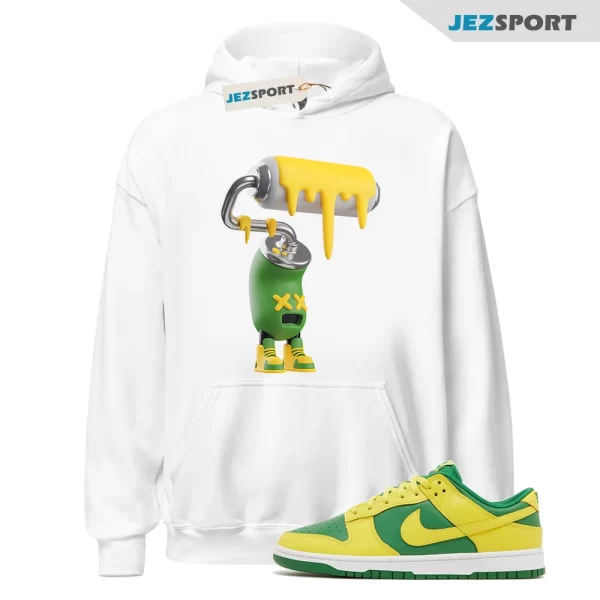 3D Paint Roller Unisex Crew Neck Sneaker Matching Hoodie To Match Dunks Reverse Brazil, Matching Sneaker Hoodie