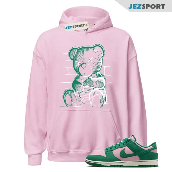 Neon Bear Hoodie, Streetwear Brand Hoodie To Match Dunks Medium Soft Pink Malachite, Matching Sneaker Hoodie