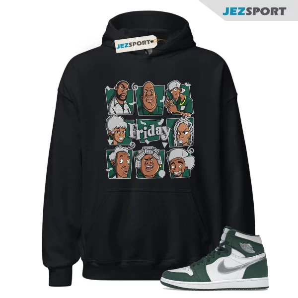 Friday 90s Cartoon Hoodie Match Jordan 1 High OG Gorge Green, DZ5485-303 Matching Sneaker Hoodie