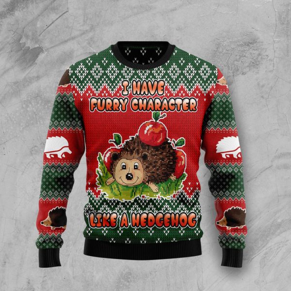 I Have A Furry Character Like A Hedgehog Ugly Christmas Sweater , Christmas Gift Jezsport.com