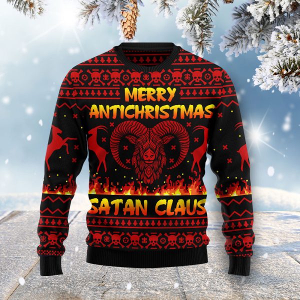 Merry Antichristmas Satan Claus - Ugly Christmas Sweater Jezsport.com