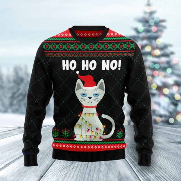 Christmas cat Ugly Christmas Sweater Jezsport.com