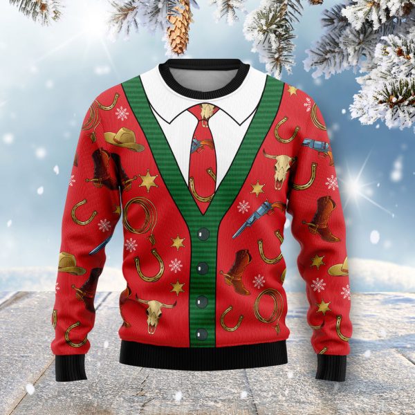 Cowboy HZ101522 Ugly Christmas Sweater, Christmas Gift Jezsport.com