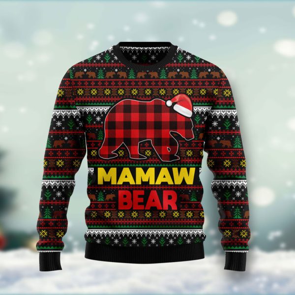 Mamaw Bear Ugly Christmas Sweater Jezsport.com