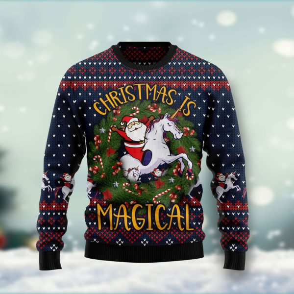 Unicorn Christmas Is Magical Ugly Christmas Sweater Jezsport.com