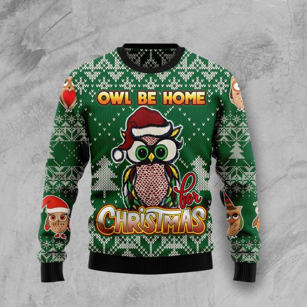 Owl Be Home For Christmas Ugly Christmas Sweater , Christmas Gift Jezsport.com