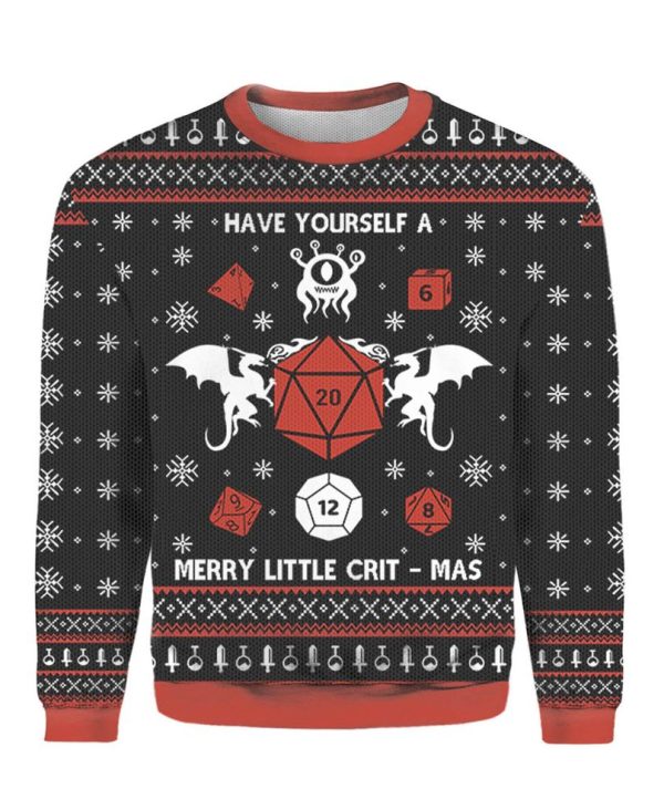 Have Yourself A Merry Little Crit-mas Ugly Christmas Sweater For Men & Women Christmas Gift Sweater Jezsport.com