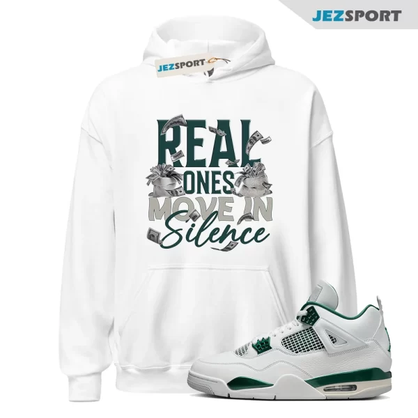 Air Jordan 4 Oxidized Green Hoodie, Move In Silence Money Hoodie, DV2212-100 Matching Sneaker Hoodie