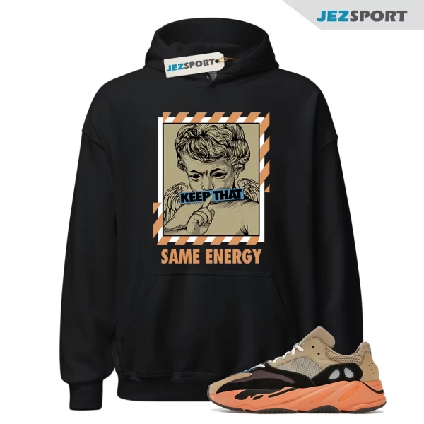 Black ENERGY Hoodie for Yeezy Boost 700 Enflame Amber V1 Orange Blue Brown, Matching Sneaker Hoodie