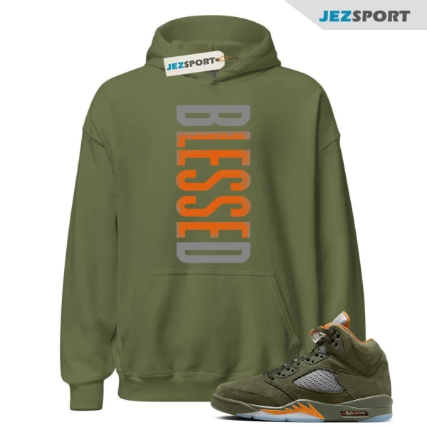 5 Olive Army Solar Orange Black Retro Hoodie Match VERTBLS, DD0587-308 Matching Sneaker Hoodie