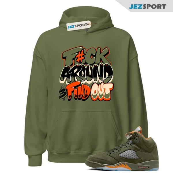 Jordan Retro 5 Olive 5s Hoodie To Match Celadon, DD0587-308 Matching Sneaker Hoodie