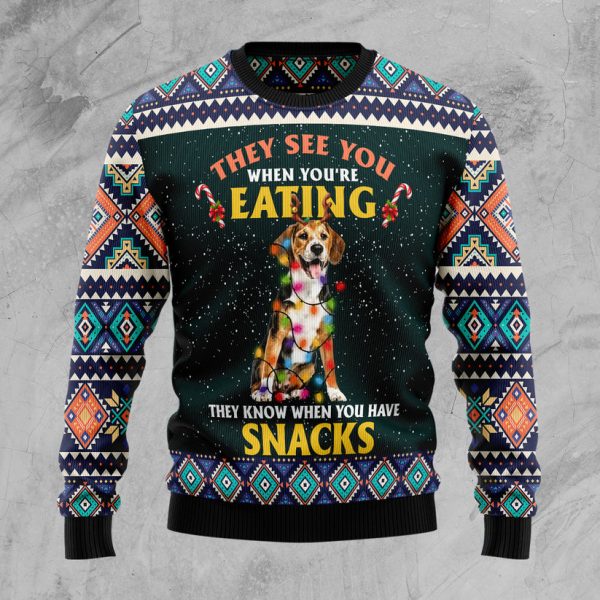 Beagle Snack Ugly Christmas Sweater Jezsport.com